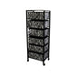 Zebra Black and White Rolling Six Drawer Tower Organizer By Homeroots | Shelves & Shelving Units | Modishstore