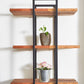 Modern Black and Natural Deouble Rectangle Hanging Wall Shelves By Homeroots | Shelves & Shelving Units | Modishstore - 2