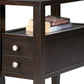 24" Brown Solid Wood Rectangular End Table With Two Drawers By Homeroots | End Tables | Modishstore - 4