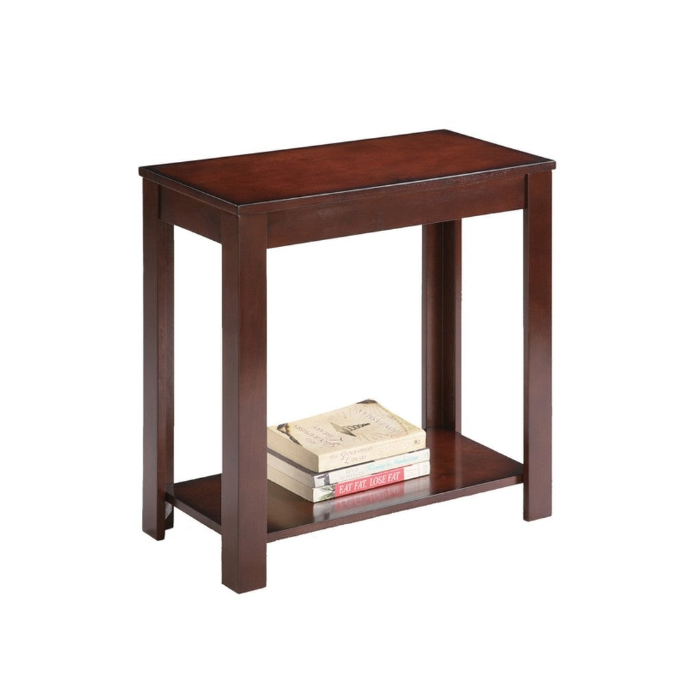 24" Brown End Table With Shelf By Homeroots | End Tables | Modishstore - 2