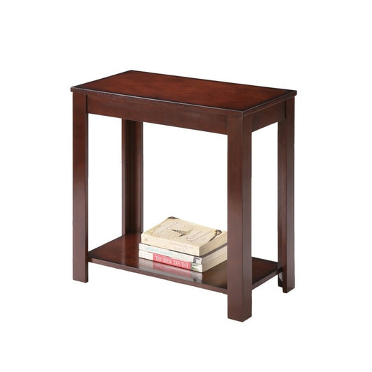 24" Brown End Table With Shelf By Homeroots