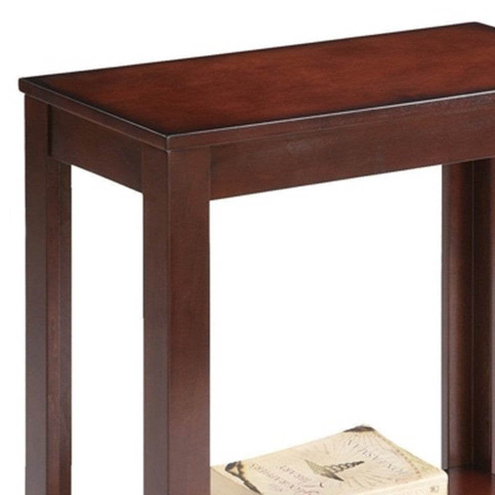24" Brown End Table With Shelf By Homeroots | End Tables | Modishstore - 5