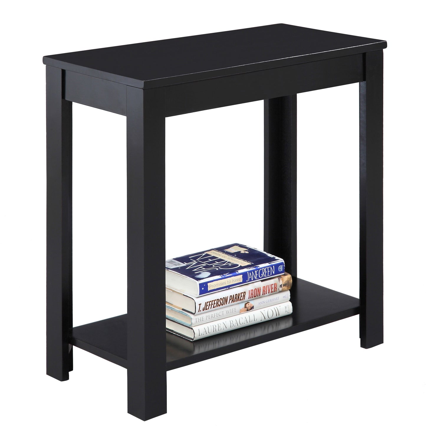 24" Black End Table With Shelf By Homeroots