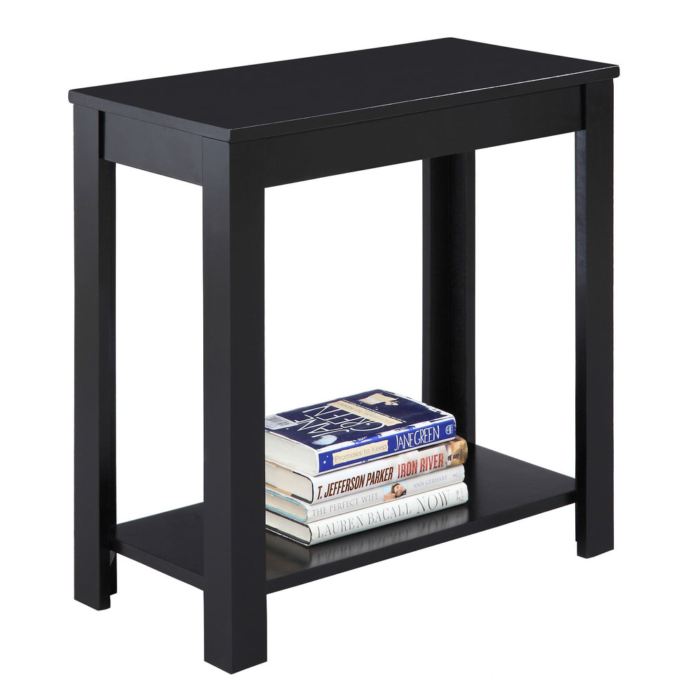 24" Black End Table With Shelf By Homeroots | End Tables | Modishstore - 2