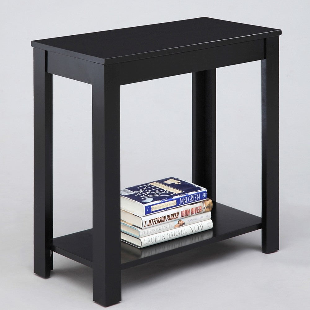 24" Black End Table With Shelf By Homeroots | End Tables | Modishstore - 7