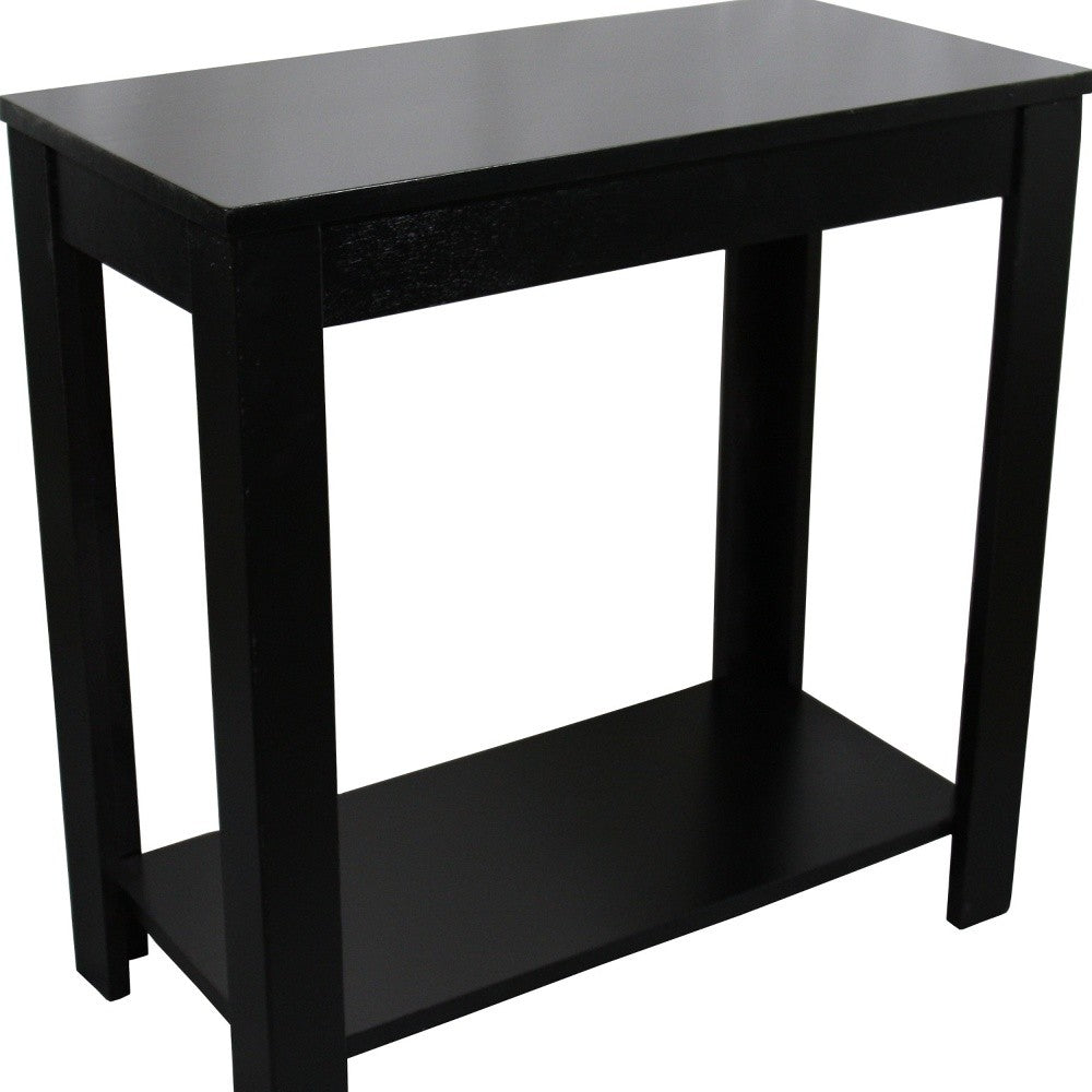 24" Black End Table With Shelf By Homeroots | End Tables | Modishstore - 5