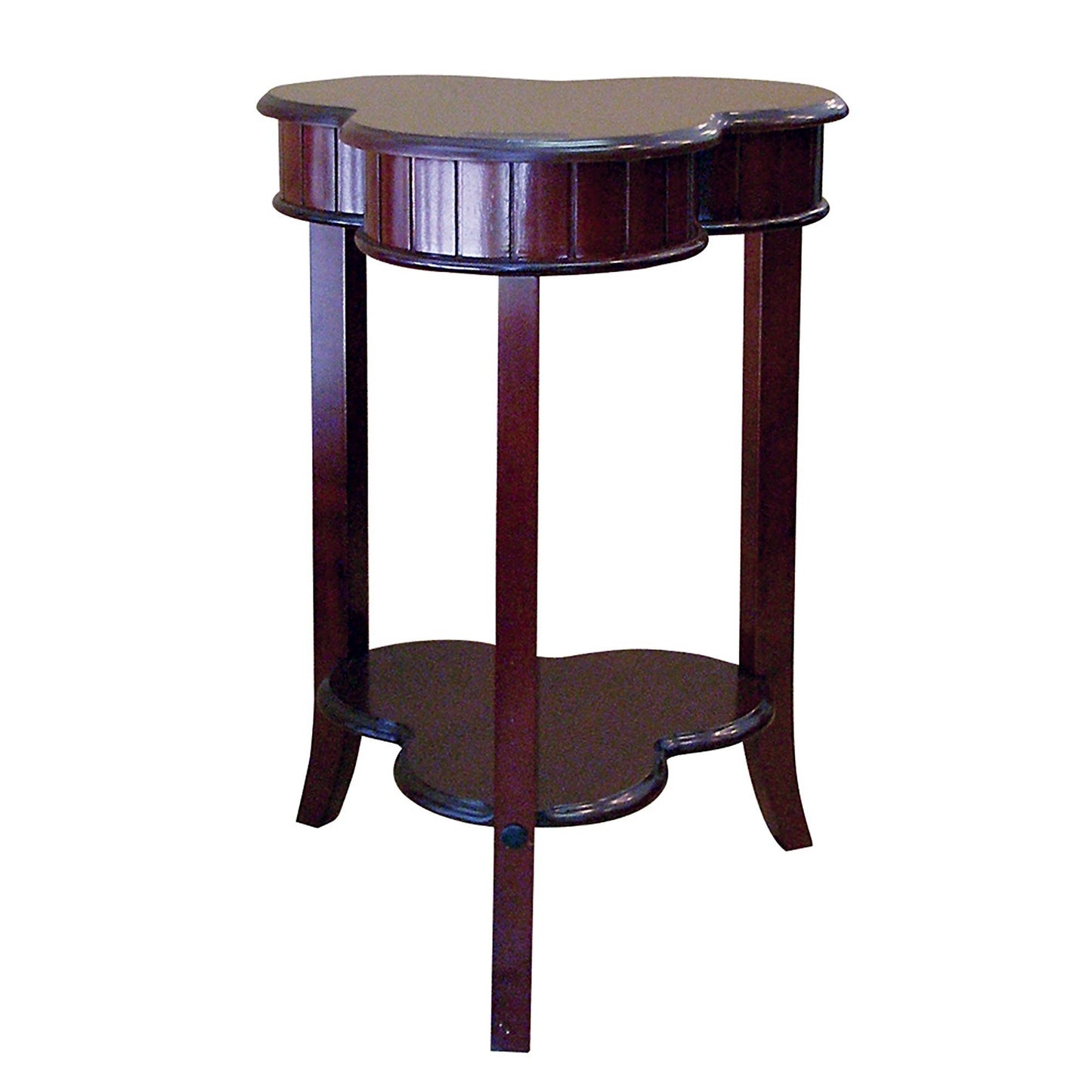 28" Brown Solid And Manufactured Wood Free Form End Table With Shelf By Homeroots | End Tables | Modishstore - 2