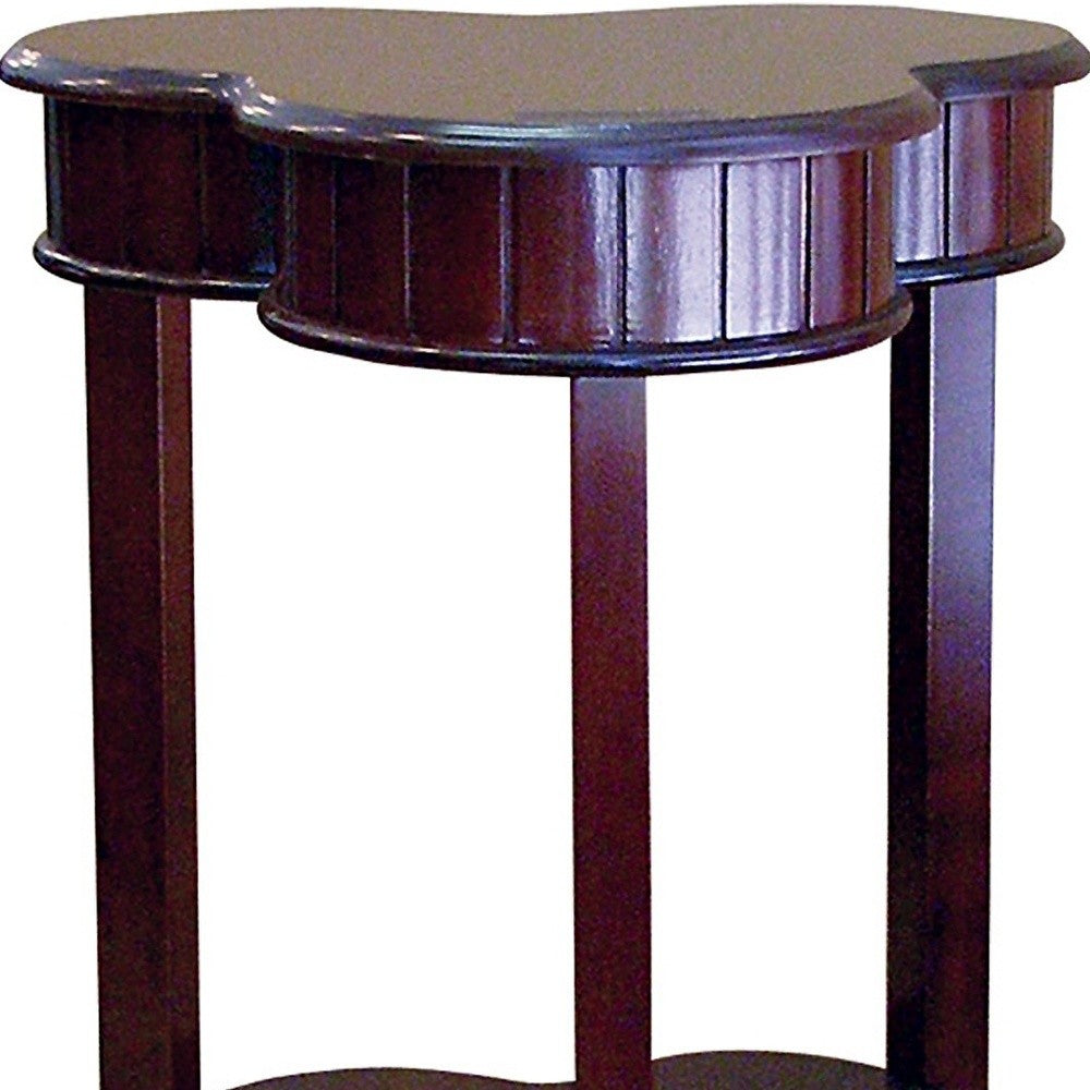 28" Brown Solid And Manufactured Wood Free Form End Table With Shelf By Homeroots | End Tables | Modishstore - 4