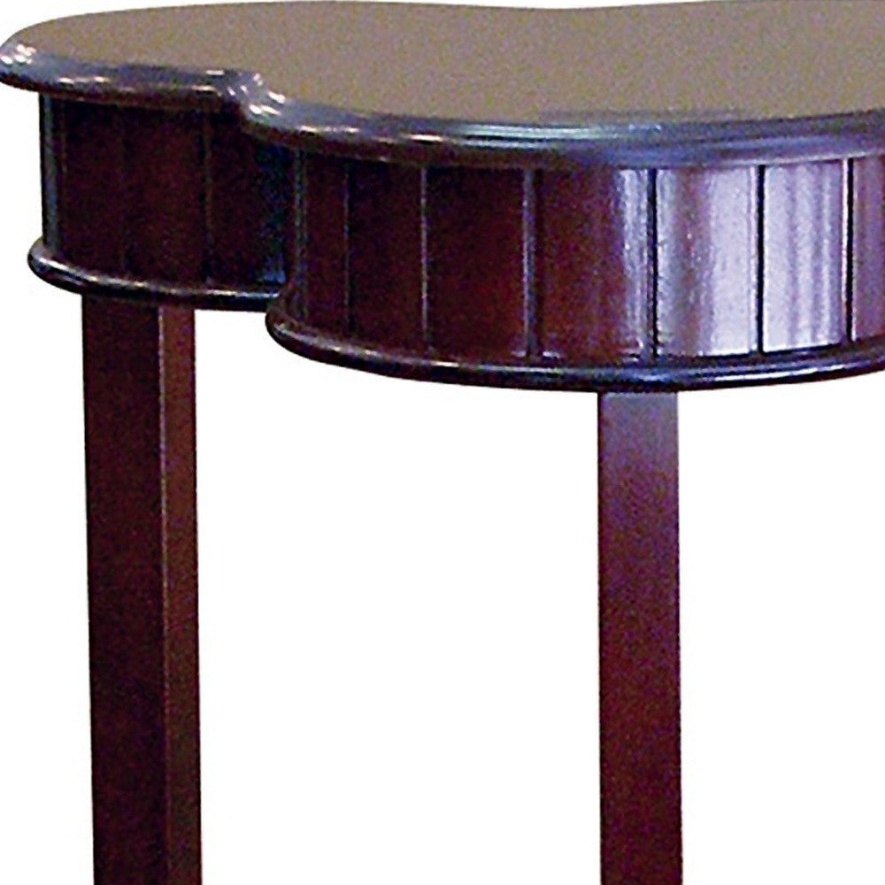28" Brown Solid And Manufactured Wood Free Form End Table With Shelf By Homeroots