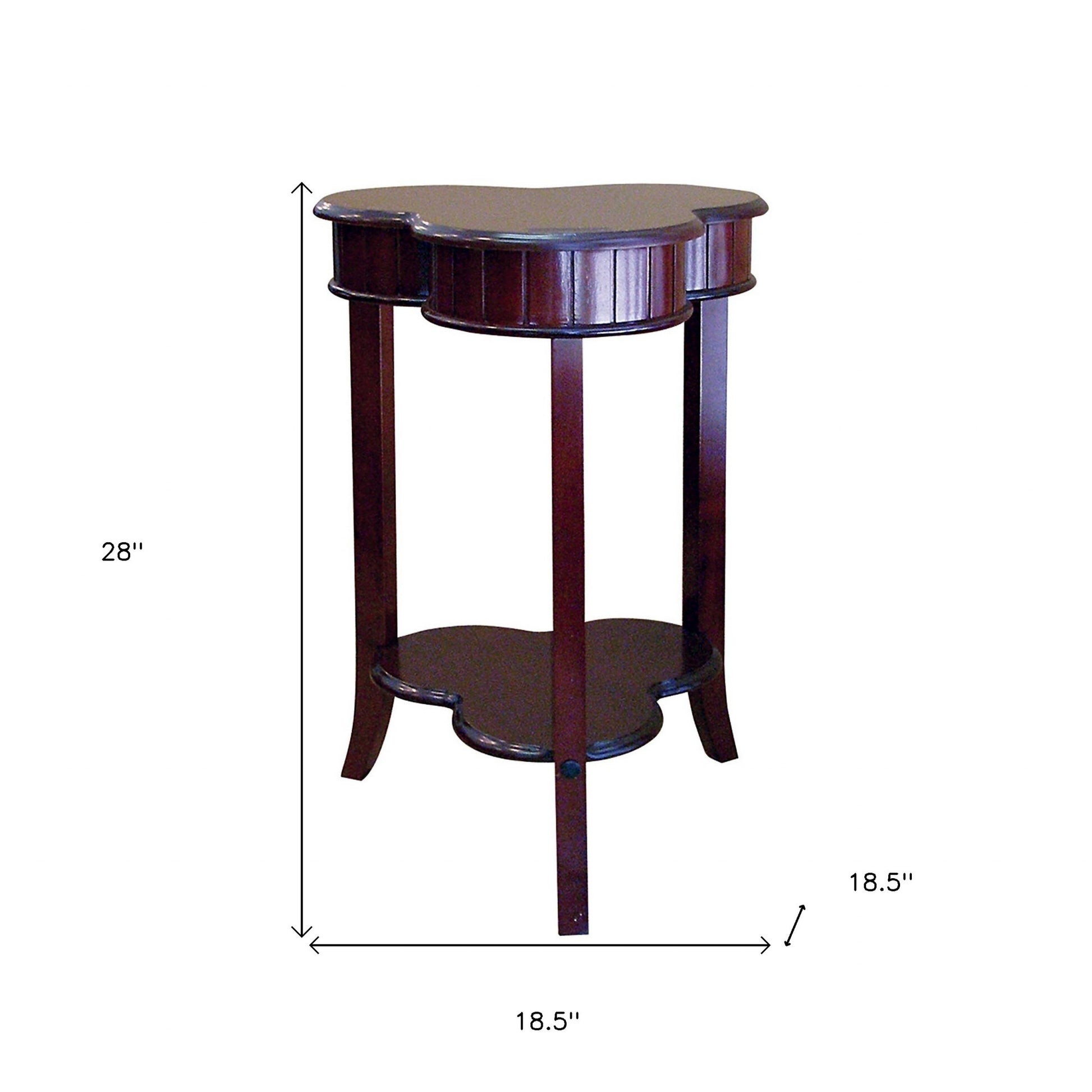 28" Brown Solid And Manufactured Wood Free Form End Table With Shelf By Homeroots | End Tables | Modishstore - 6