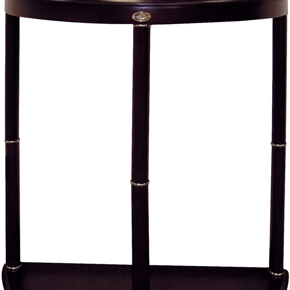 26" Dark Brown Manufactured Wood Half Circle End Table By Homeroots | End Tables | Modishstore - 4