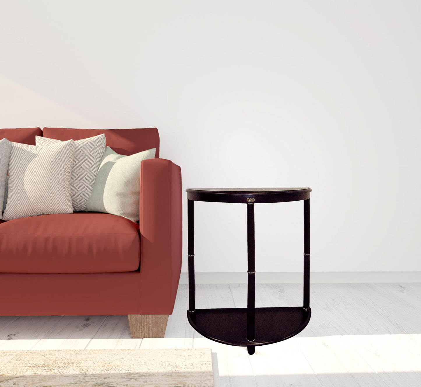 26" Dark Brown Manufactured Wood Half Circle End Table By Homeroots | End Tables | Modishstore