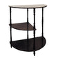 26" Brown Solid And Manufactured Wood Half Circle End Table With Two Shelves By Homeroots | End Tables | Modishstore - 2