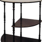 26" Brown Solid And Manufactured Wood Half Circle End Table With Two Shelves By Homeroots