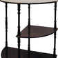 26" Brown Solid And Manufactured Wood Half Circle End Table With Two Shelves By Homeroots | End Tables | Modishstore - 4