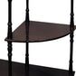 26" Brown Solid And Manufactured Wood Half Circle End Table With Two Shelves By Homeroots | End Tables | Modishstore - 5