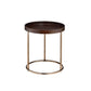 22" Copper And Dark Brown Solid Wood and Metal Round End Table By Homeroots | End Tables | Modishstore - 2