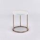 22" Copper And White Solid Wood And Steel Round End Table By Homeroots