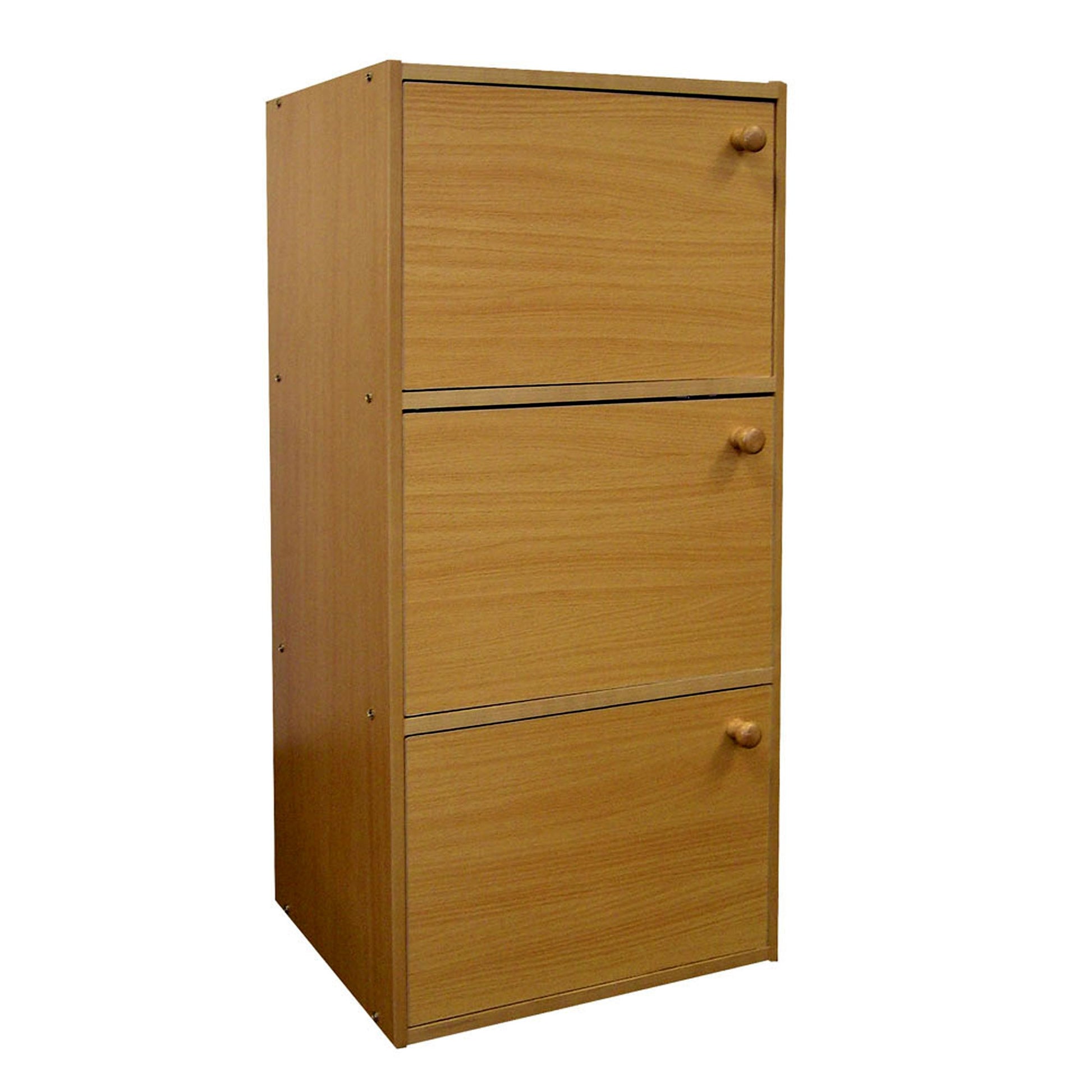 Standard Natural Triple Door Verticle Book Shelf By Homeroots | Shelves & Shelving Units | Modishstore