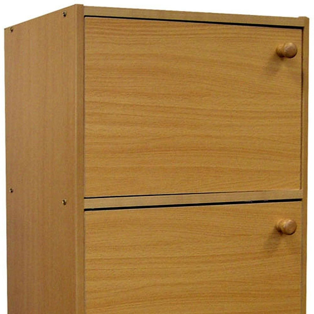 Standard Natural Triple Door Verticle Book Shelf By Homeroots | Shelves & Shelving Units | Modishstore - 3