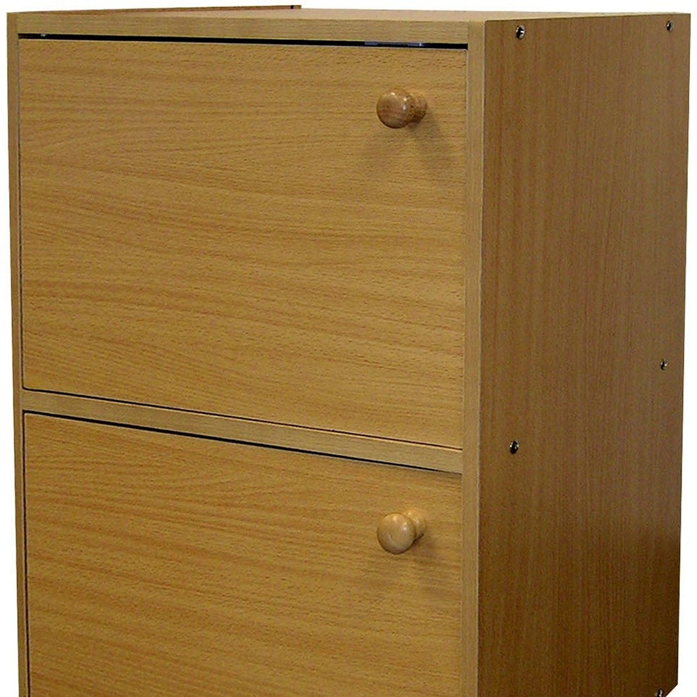 Standard Natural Double Door Verticle Book Shelf By Homeroots | Shelves & Shelving Units | Modishstore - 3