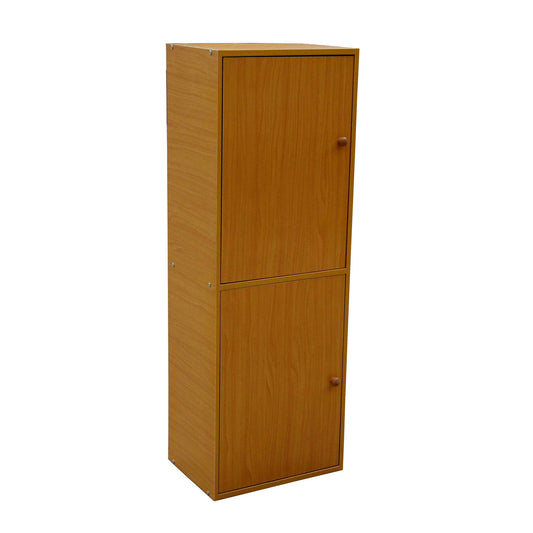 Standard Natural Two Door Verticle Adjustable Book Shelf By Homeroots | Shelves & Shelving Units | Modishstore