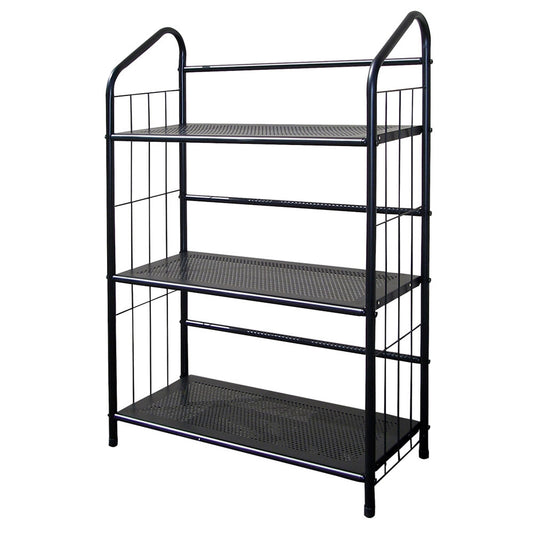 Black 3 Shelf Metal Standing Book Shelf By Homeroots | Shelves & Shelving Units | Modishstore