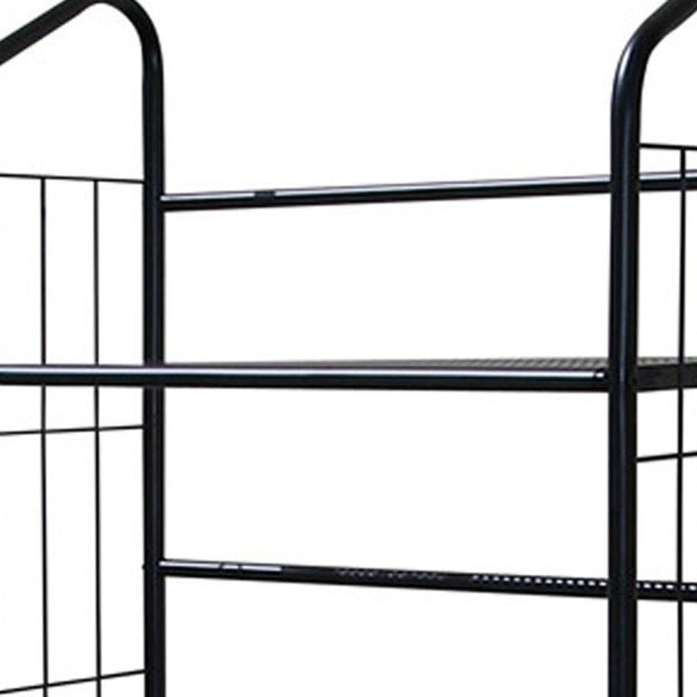 Black Five Shelf Metal Standing Book Shelf By Homeroots | Shelves & Shelving Units | Modishstore - 4