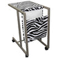 Modern Zebra Print Metal Laptop Cart And Desk By Homeroots | Desks | Modishstore - 2