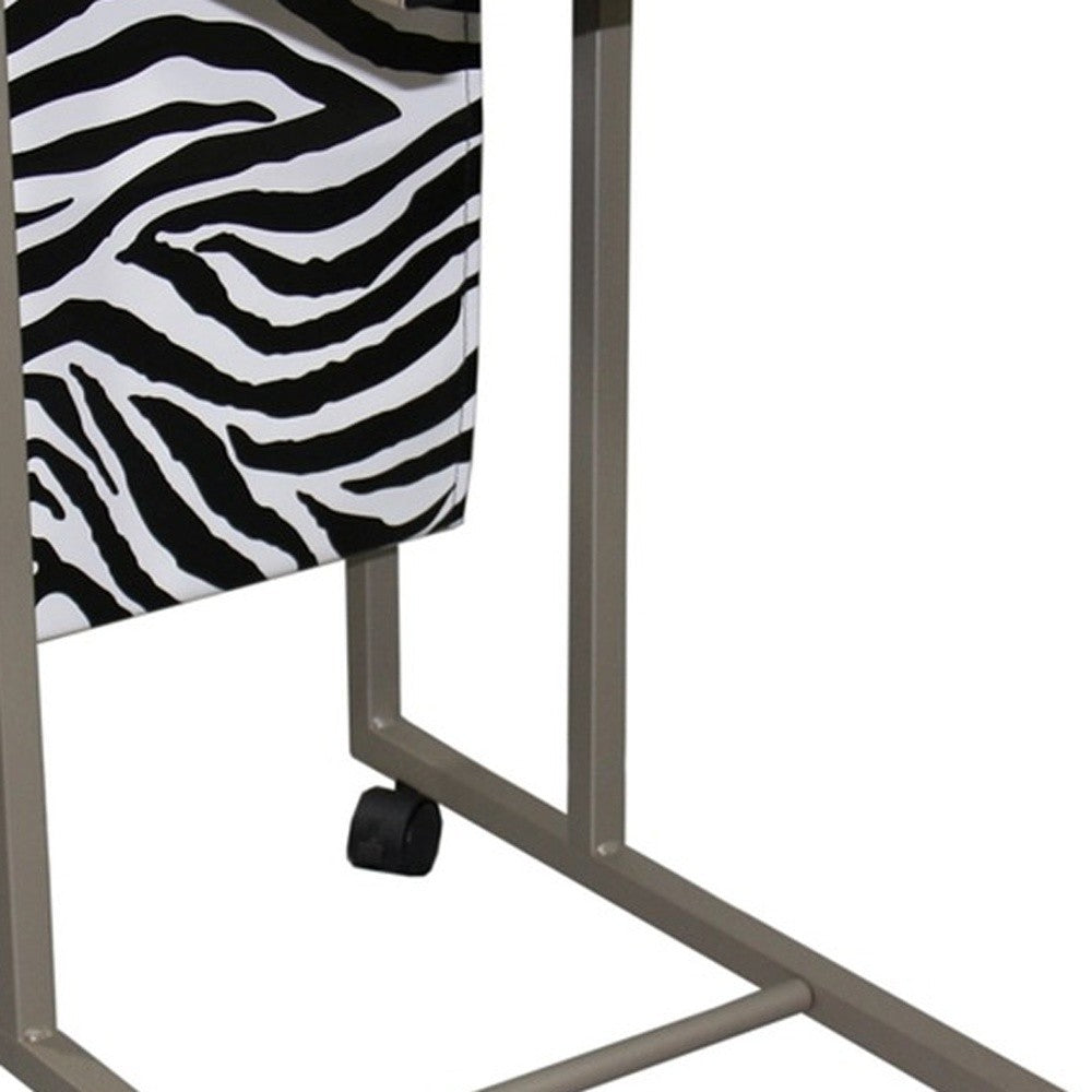 Modern Zebra Print Metal Laptop Cart And Desk By Homeroots | Desks | Modishstore - 5