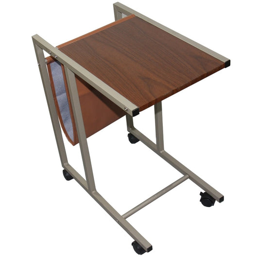 Modern Brown Faux Woodgrain Metal Laptop Cart Desk By Homeroots | Desks | Modishstore