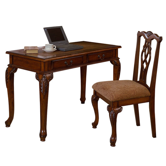Classic Dark Walnut Office and Home Two Piece Desk Set By Homeroots | Desks | Modishstore