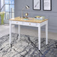 Wood And White Finish Cottage Desk With 2 Drawers By Homeroots | Desks | Modishstore
