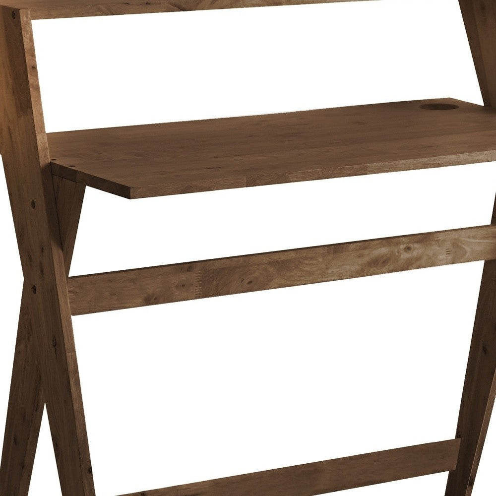 Modern Espresso Wood Crisscross Study Desk By Homeroots | Desks | Modishstore - 5