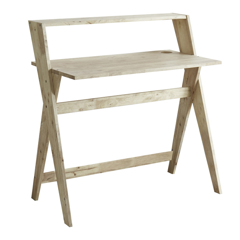 Modern Natural Wood Crisscross Study Desk By Homeroots | Desks | Modishstore