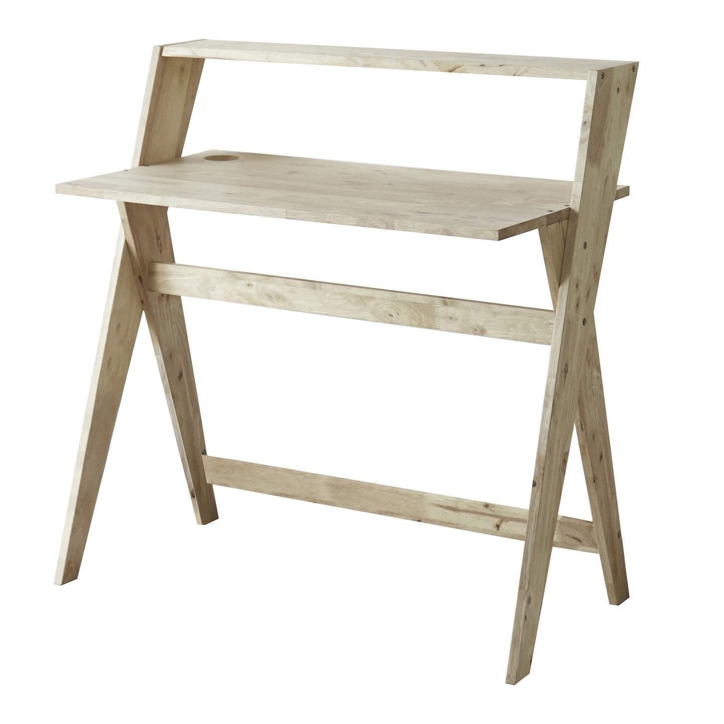 Modern Natural Wood Crisscross Study Desk By Homeroots | Desks | Modishstore - 2