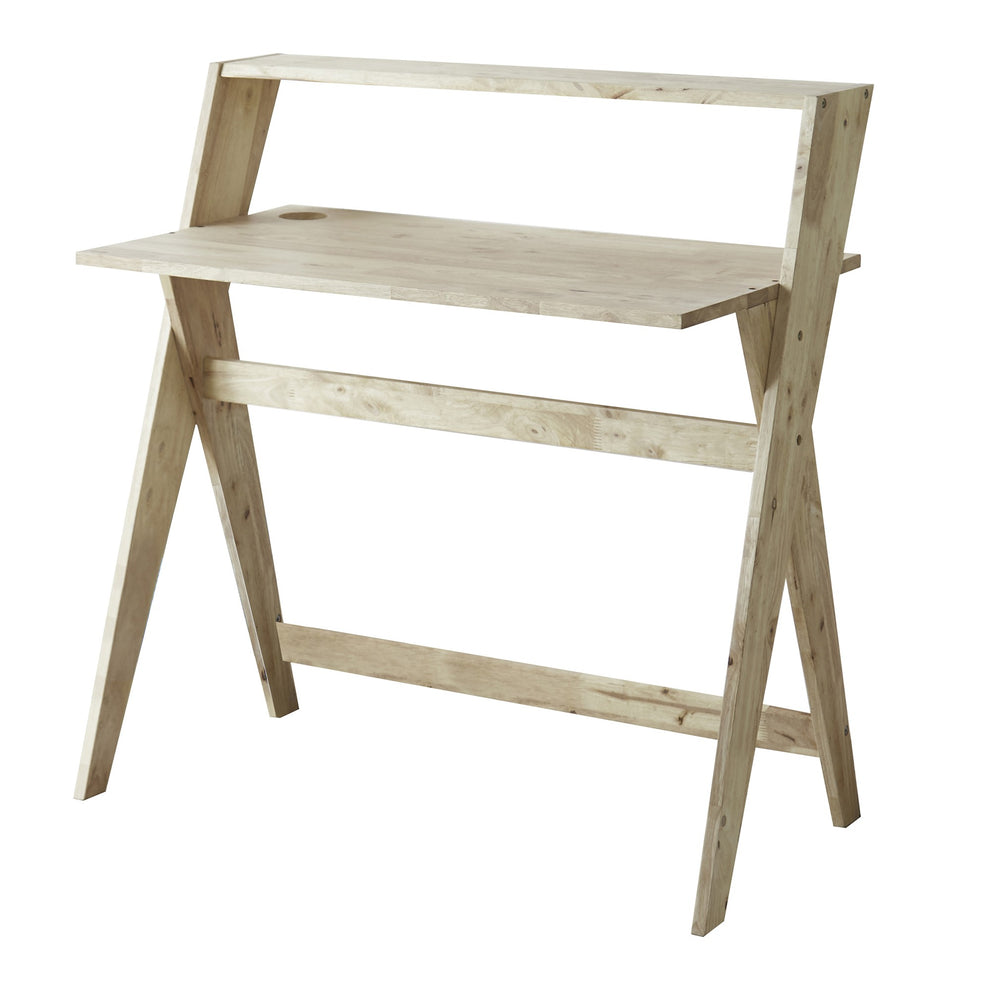 Modern Natural Wood Crisscross Study Desk By Homeroots | Desks | Modishstore - 2