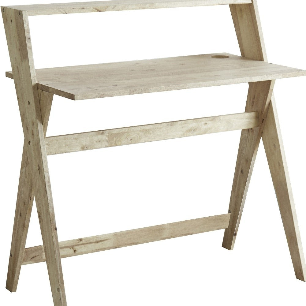 Modern Natural Wood Crisscross Study Desk By Homeroots | Desks | Modishstore - 4