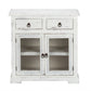Rustic White Wood And Wire Two Door And Drawer Accent Cabinet By Homeroots | Cabinets | Modishstore