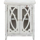 Rustic White Wood And Glass Scrollwork Accent Cabinet By Homeroots | Cabinets | Modishstore