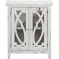 Rustic White Wood And Glass Scrollwork Accent Cabinet By Homeroots | Cabinets | Modishstore - 2