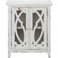 Rustic White Wood And Glass Scrollwork Accent Cabinet By Homeroots | Cabinets | Modishstore - 4