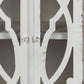 Rustic White Wood And Glass Scrollwork Accent Cabinet By Homeroots | Cabinets | Modishstore - 6