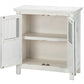 Rustic White Wood And Wire Two Door Accent Cabinet By Homeroots | Cabinets | Modishstore - 3
