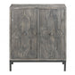 Rustic Gray Wash Scroll Wood Two Door Accent Cabinet By Homeroots | Cabinets | Modishstore