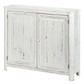 Distressed White Wooden Two Door Accent Cabinet By Homeroots | Cabinets | Modishstore - 2