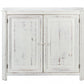 Distressed White Wooden Two Door Accent Cabinet By Homeroots | Cabinets | Modishstore - 4