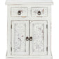 Distressed White Wooden Carved 2 Door And 2 Drawer Cabinet By Homeroots | Drawers | Modishstore