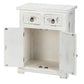 Distressed White Wooden Carved 2 Door And 2 Drawer Cabinet By Homeroots | Drawers | Modishstore - 3