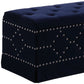 Deep Blue Velvet Nailhead Storage Bench with Ottomans By Homeroots | Benches | Modishstore - 8